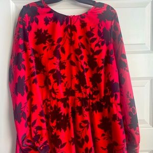 Lane Bryant silky flowered blouse